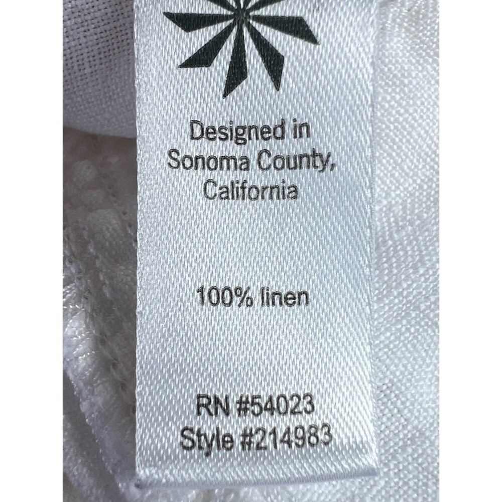 Athleta Linen Wide Leg White Elastic Inside Drawstring Waist Pants Resort SZ L - Picture 14 of 16